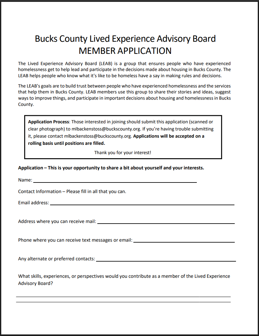 Bucks County LEAB Member Application Updated 6.9.25 Bucks County LEAB Member Application Updated 6.9.25