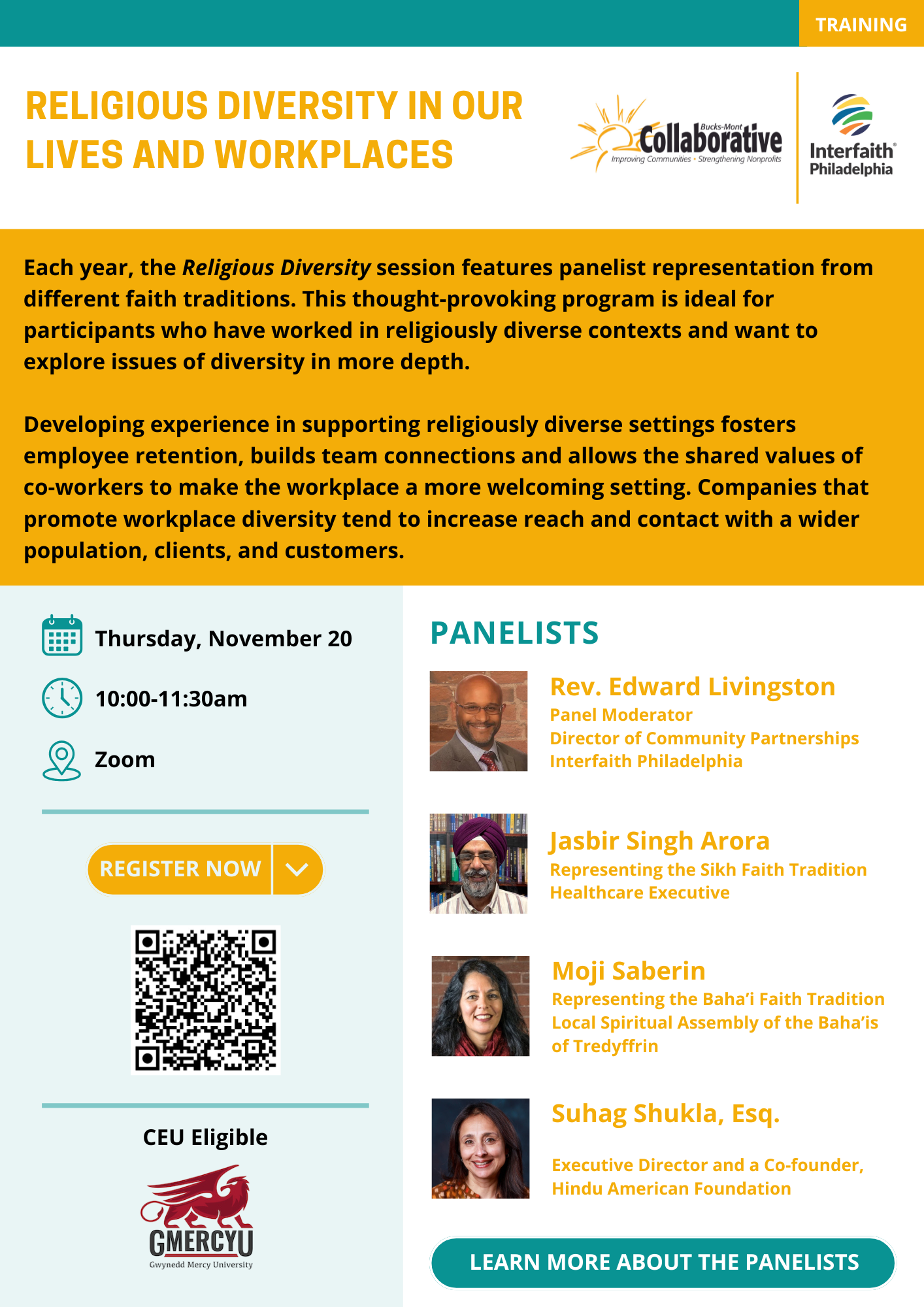 November 20 Religious Diversity in Our Lives and Workplaces November 20 Religious Diversity in Our Lives and Workplaces