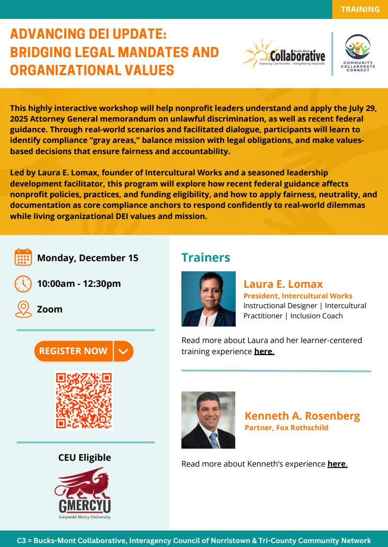 12.15 Advancing DEI Update: Bridging Legal Mandates and Organizational Values