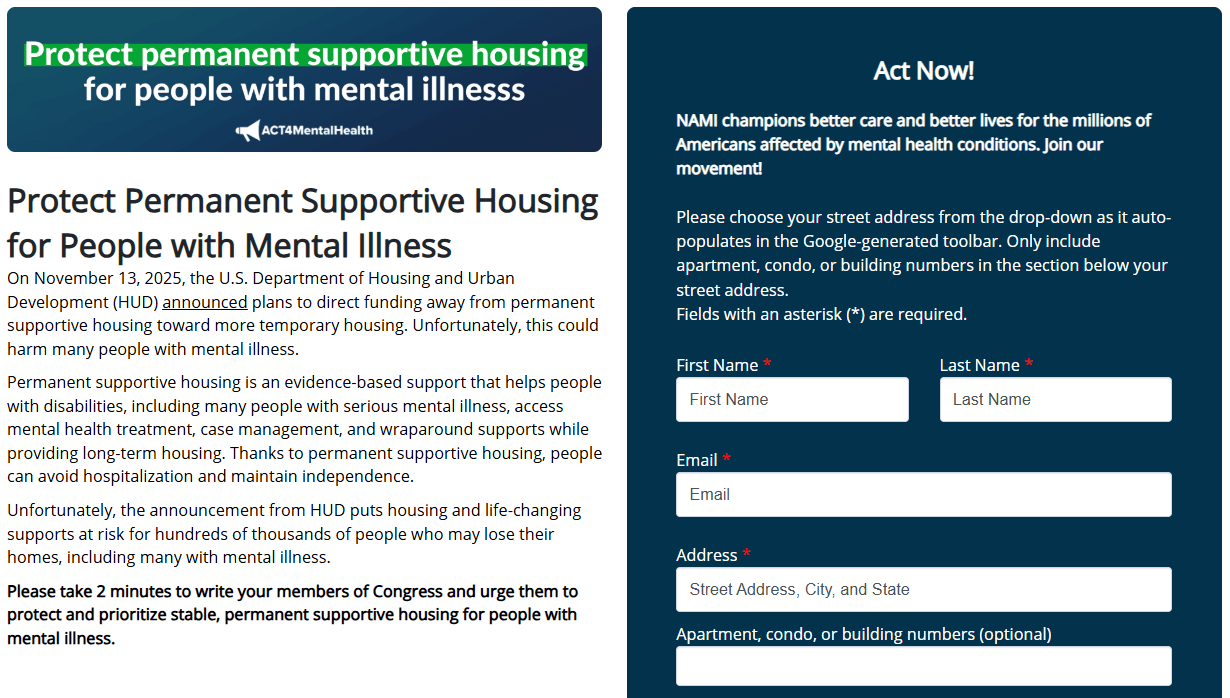 NAMI Protect Permanent Supportive Housing